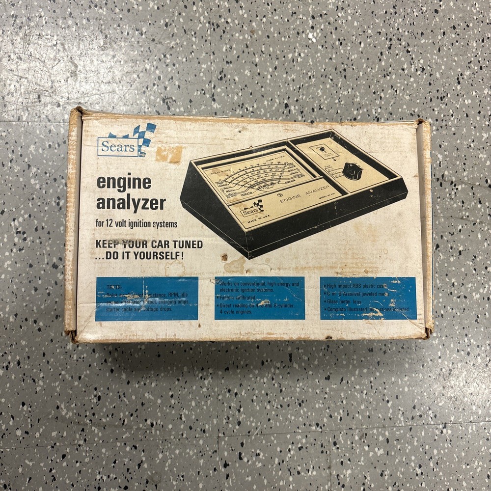VINTAGE SEARS ENGINE ANALYZER 28-2161 for 12 Volt Ignition Systems USED
