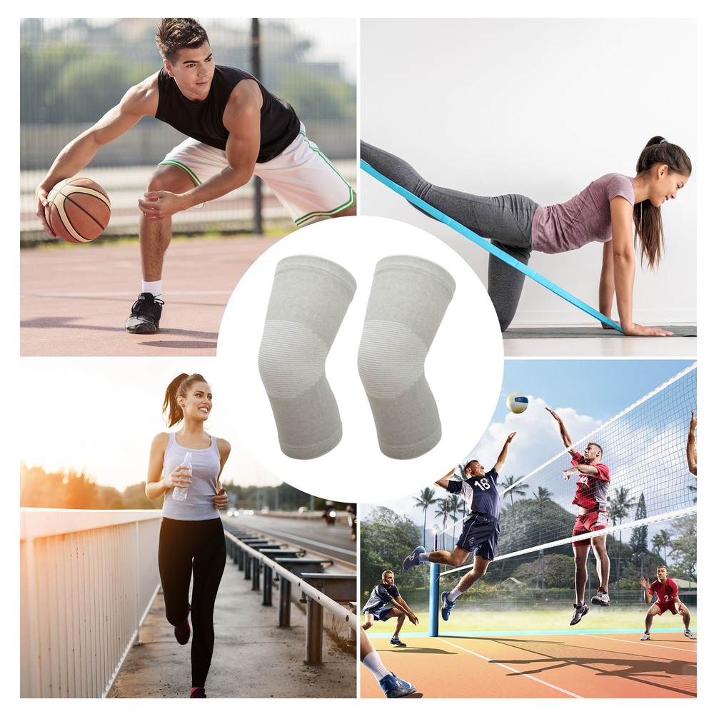 Comfortable Knee Pads Medium Size Gray 1 Pair