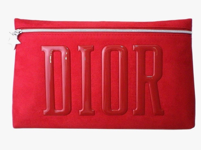 dior makeup pouch red