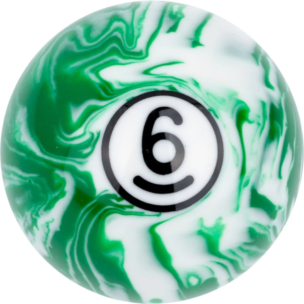 Action #6 White Marble Replacement Pool Ball - RBWM