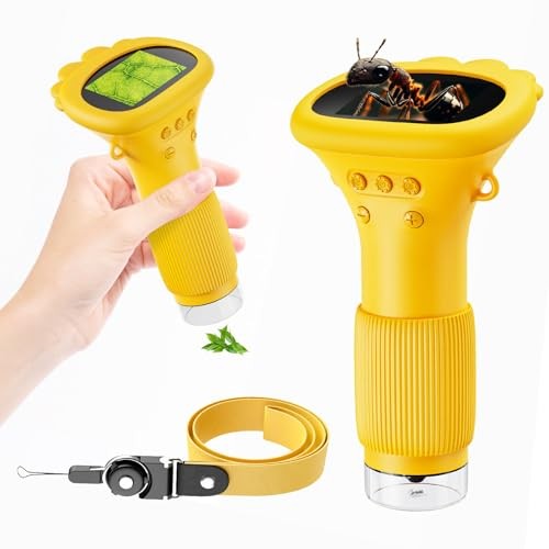 Portable Digital Microscope for Kids, Pocket Handheld Microscope Camera Orange
