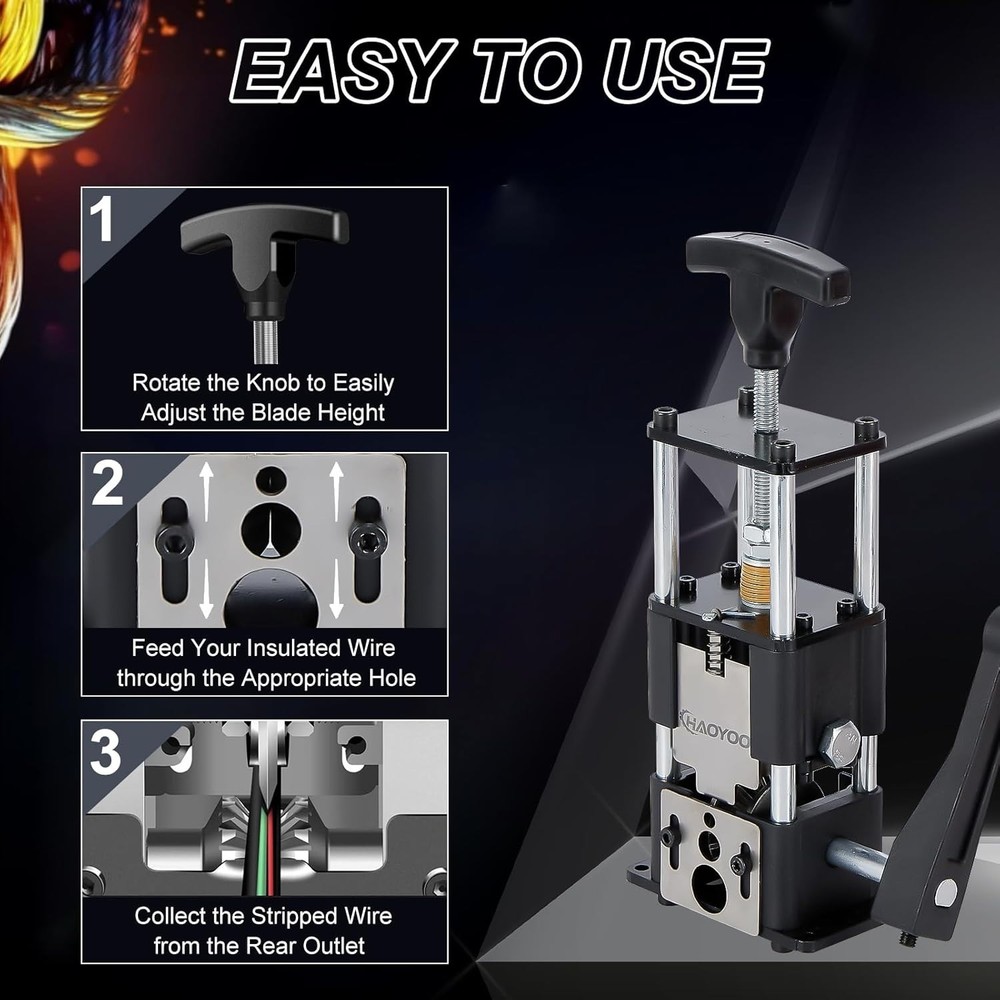 Wire Stripper Machine, Drill-Powered/Manual Two-In-One Wire Stripper Tool, Wi...