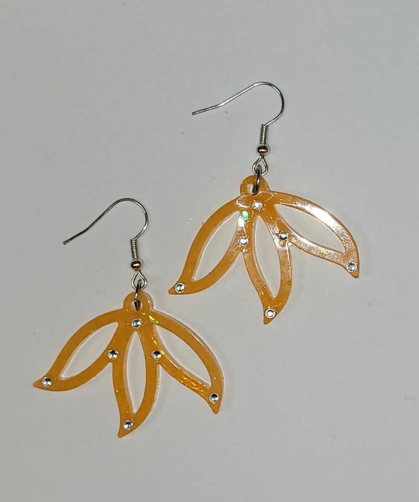 Orange Flower Earrings