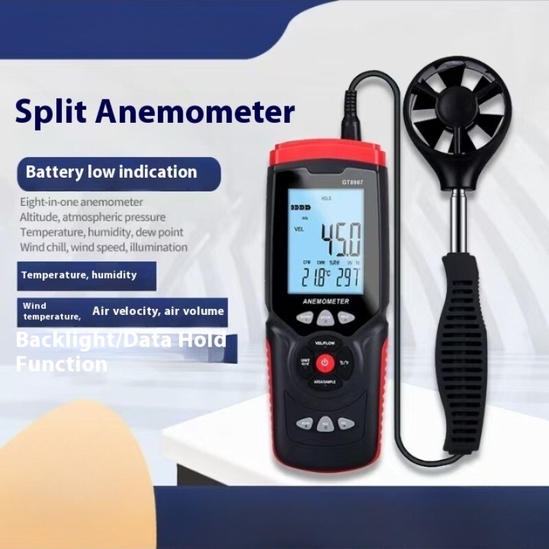 Digital Anemometer GT8907 Wind Speed Meter for Current Wind Speed Temperature;