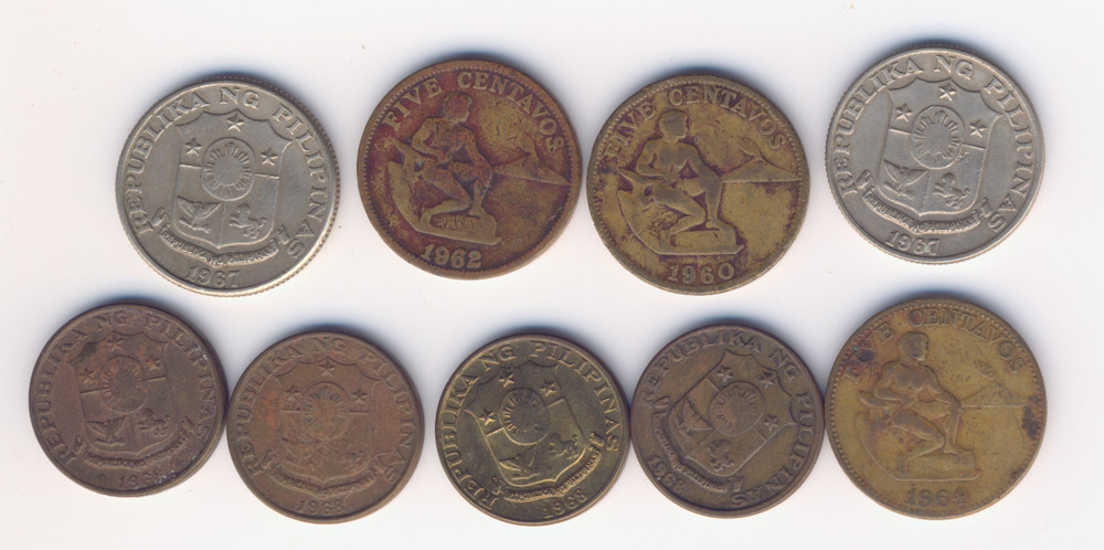 9 coins Philippines     lot#121929