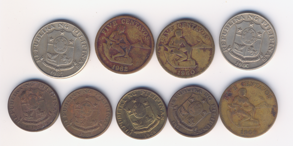 9 coins Philippines lot#121929