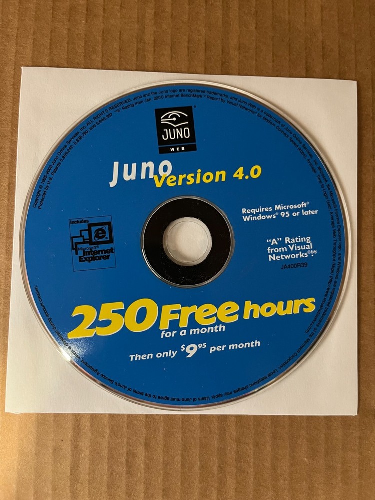 Juno Web 250 Free Hours CD-ROM (includes Internet Explorer)
