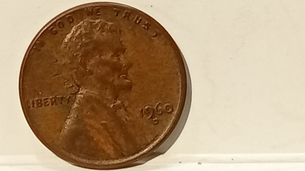 1960 D Lincoln Cent Large Date Lamination Nice Coin