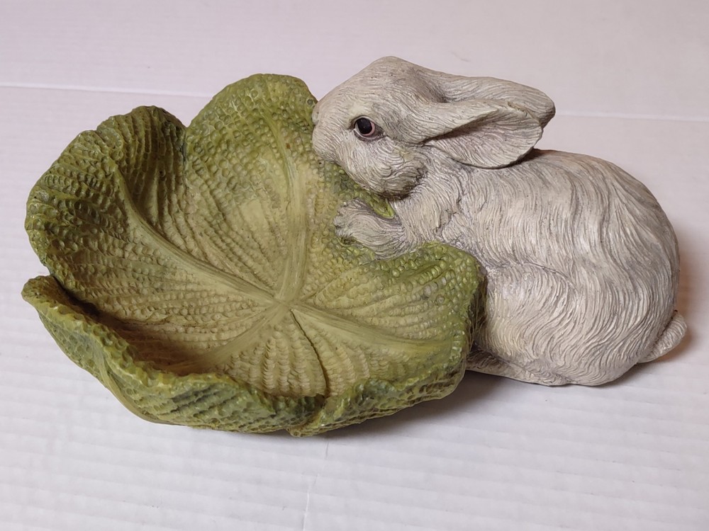 Chrisdon Rabbit with Cabbage Bowl Easter Decoration Spring Bunny