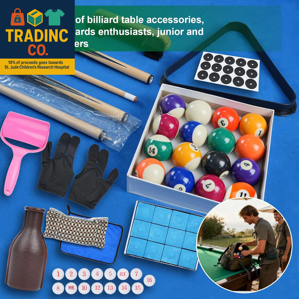 Pool Balls Billiard Set, Pool Table Accessories Kit, Complete Billiard Game Kit,