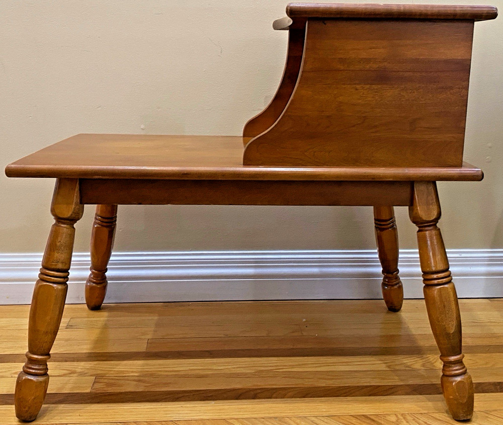 Mid Century Solid Oak End Table ~ Two Tiers
