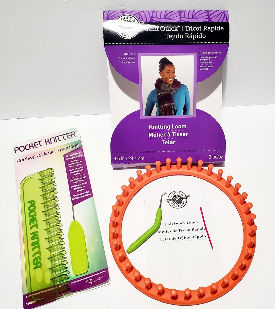 Loops and Threads Knit Quick With Spinrite Pocket Knitter (2) Knitting Devices