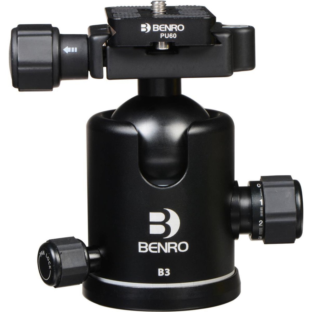 Benro B3 Triple Action Quick Release Ballhead, 66lbs Maximum Load