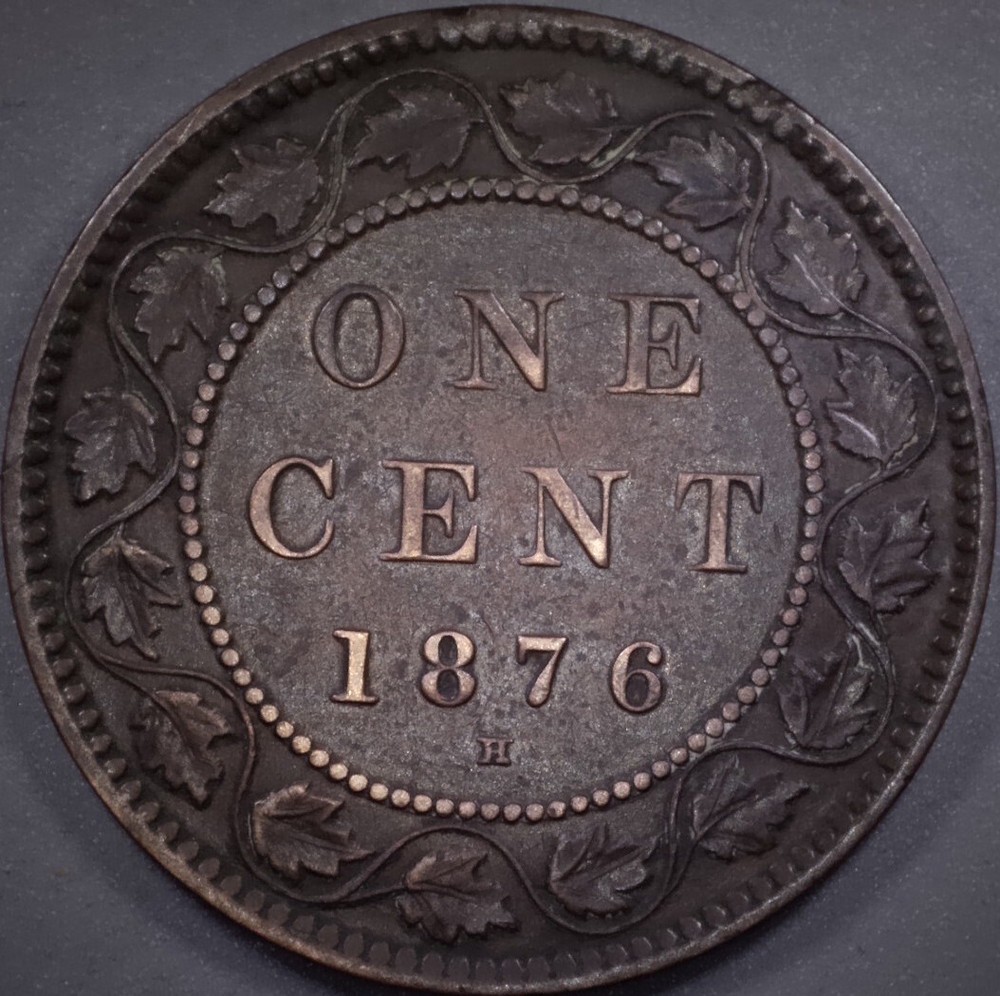 1876 Canada Large Cent AU