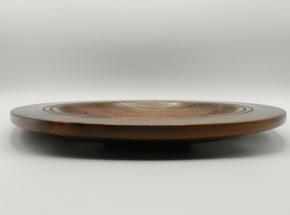 Handmade Crotch Figured Black Walnut Platter. Stunning flame pattern/colors. #95