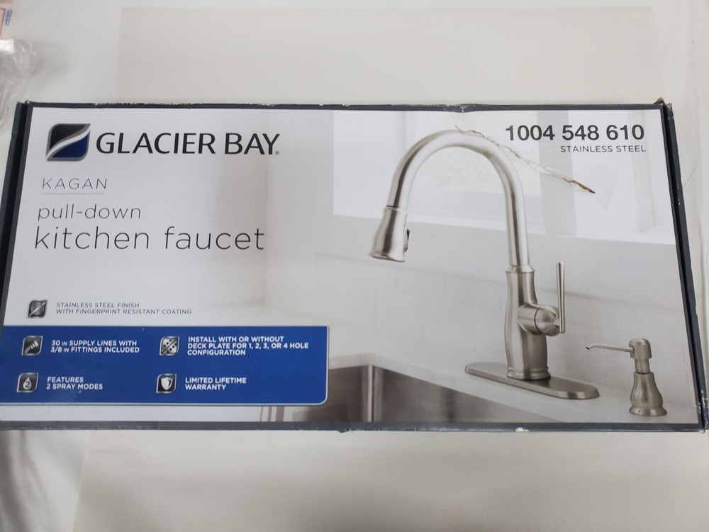 Glacier Bay Kagan Single-Handle Pull-Down Kitchen Faucet - Silver (‎FP1B4201SP)