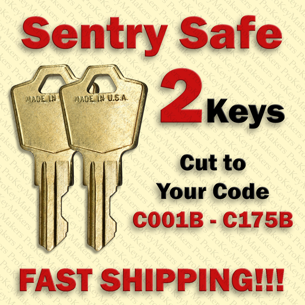 2 Sentry Safe Replacement Keys Cut to Your Code C001B - C175B