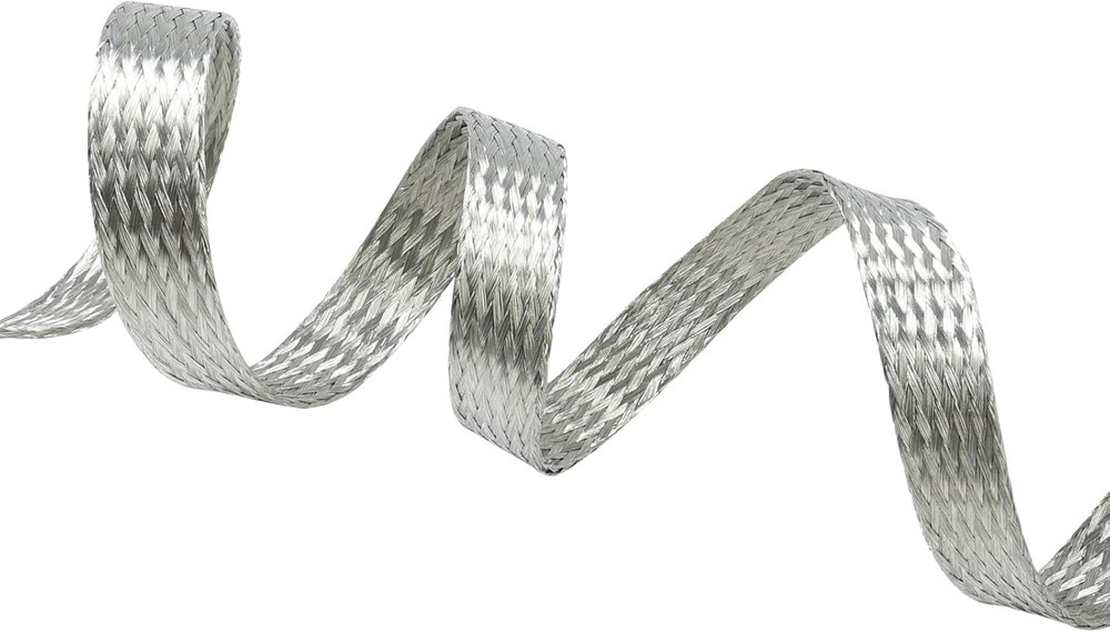 Wire Shielding Braid Ground Strap Tinned Copper Metal Cable Sleeve Mesh Elect...