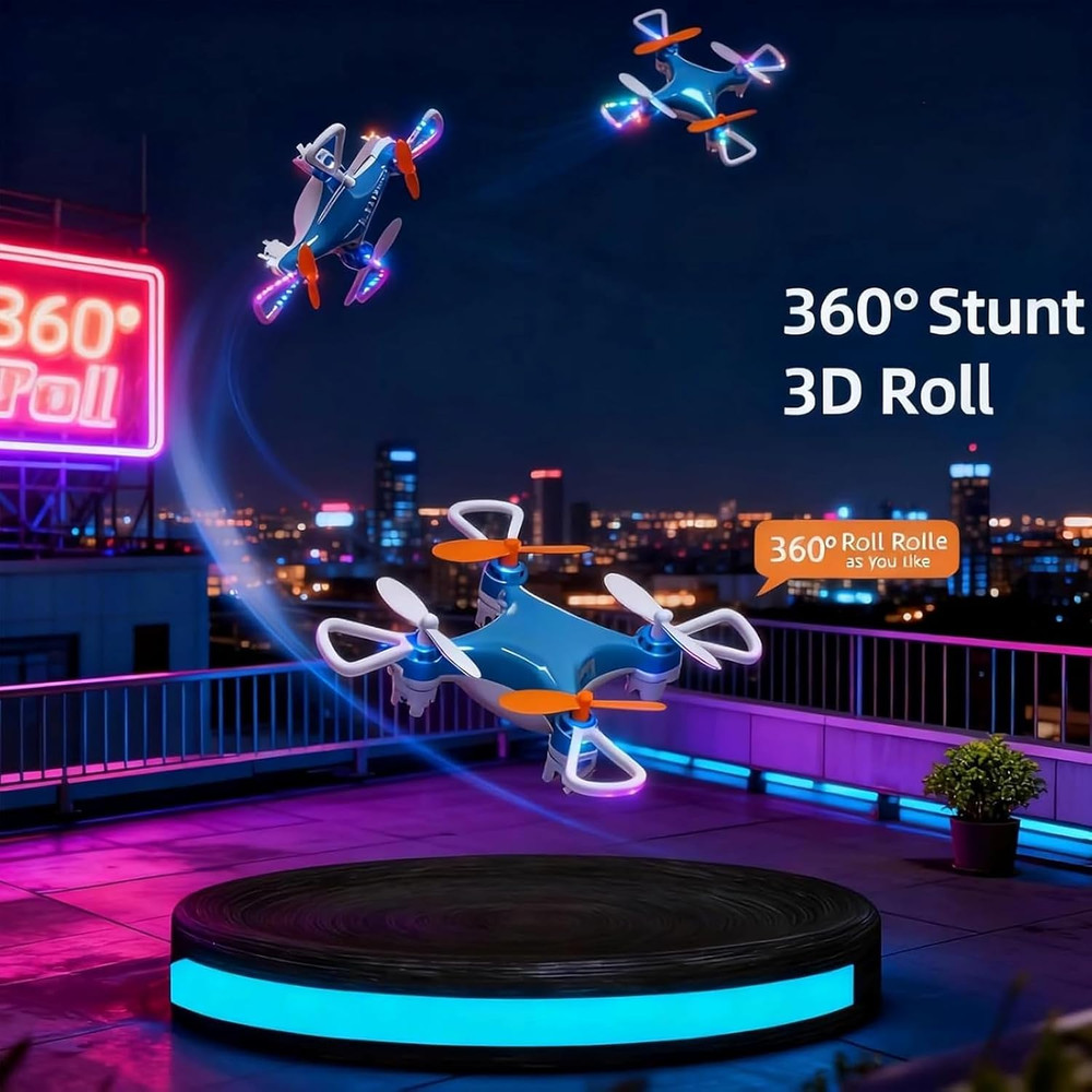 Mini Drone with Easy Stunt Flights & 360° Tricks, Perfect Beginner-Friendly Flye