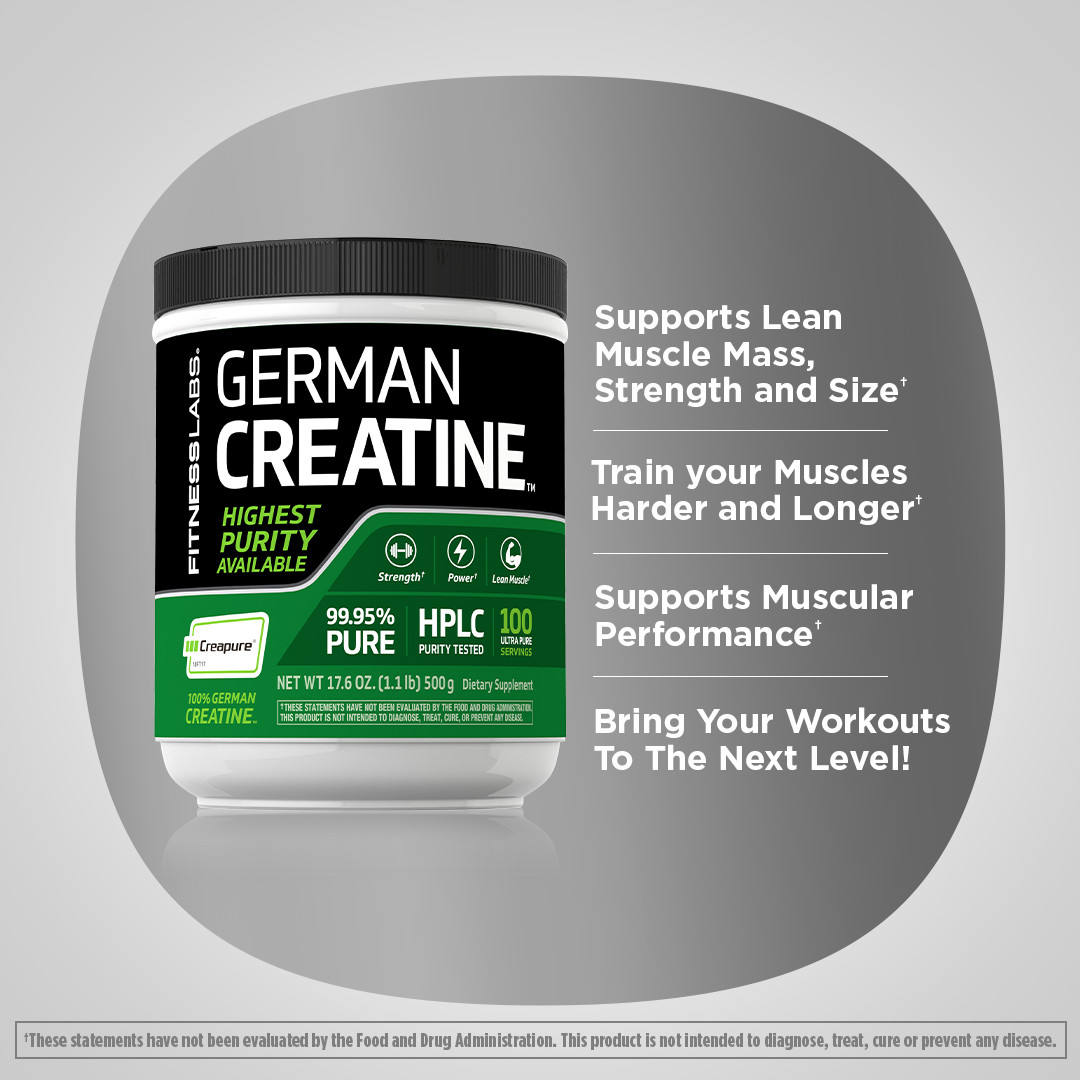 German Creatine Monohydrate Powder | 1.1 lb | Creapure Fitness | by Fitness Labs