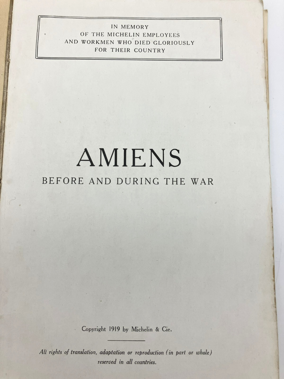 Antique 1919 WWI AMIENS Before And During The War Michelin Illustrated Guide