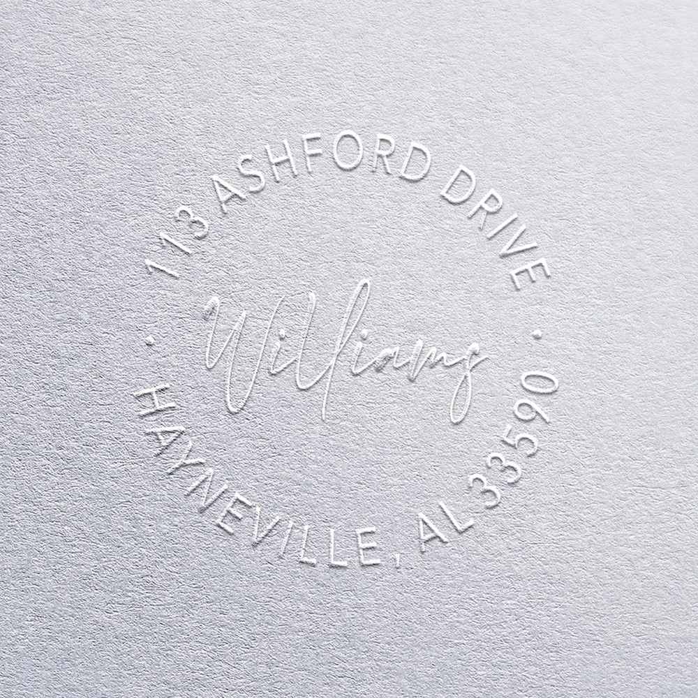 Custom Return Address Embosser Stamp With Monogram Initial Embosser Seal 1-5/8