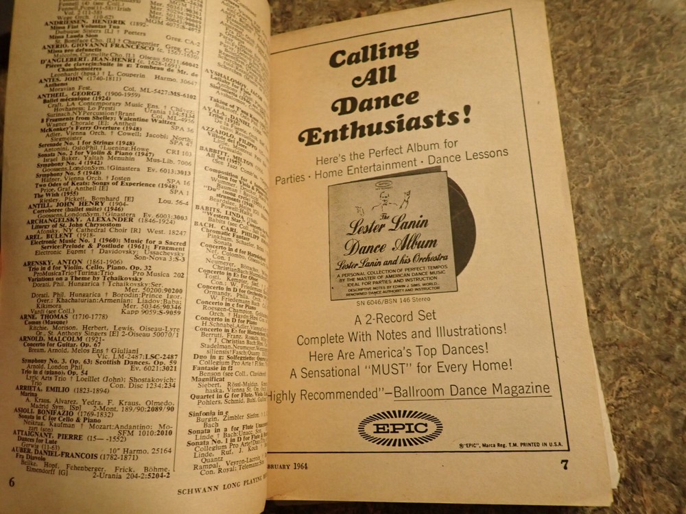 Schwann Long Playing Record Catalog February 1964