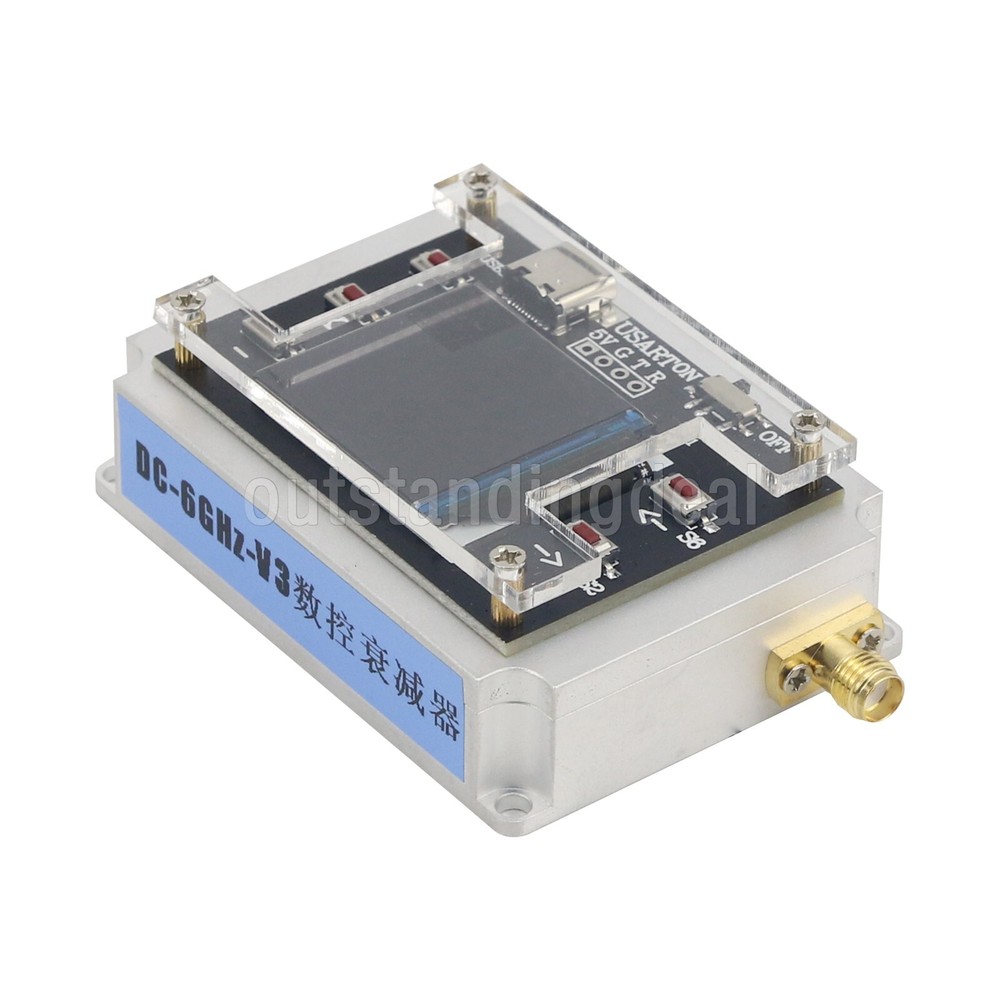 ATT-6000V3.0 DC-6GHZ 90DB Programmable Attenuator Module RF Attenuator 1.3" OLED