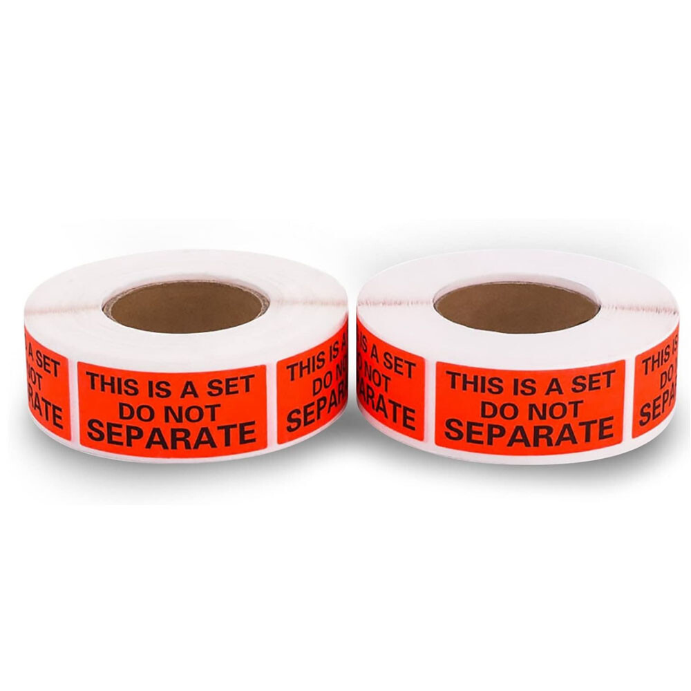 2 Rolls THIS IS A SET DO NOT SEPARATE Packaging Labels 1x2 Red Warning Stickers