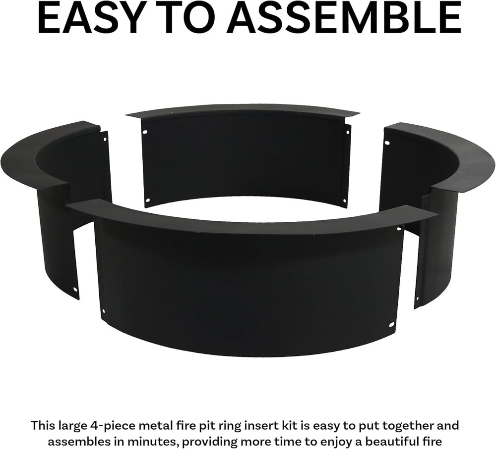 Customizable 36-Inch Fire Pit Insert - Easy Assembly with Safety Features