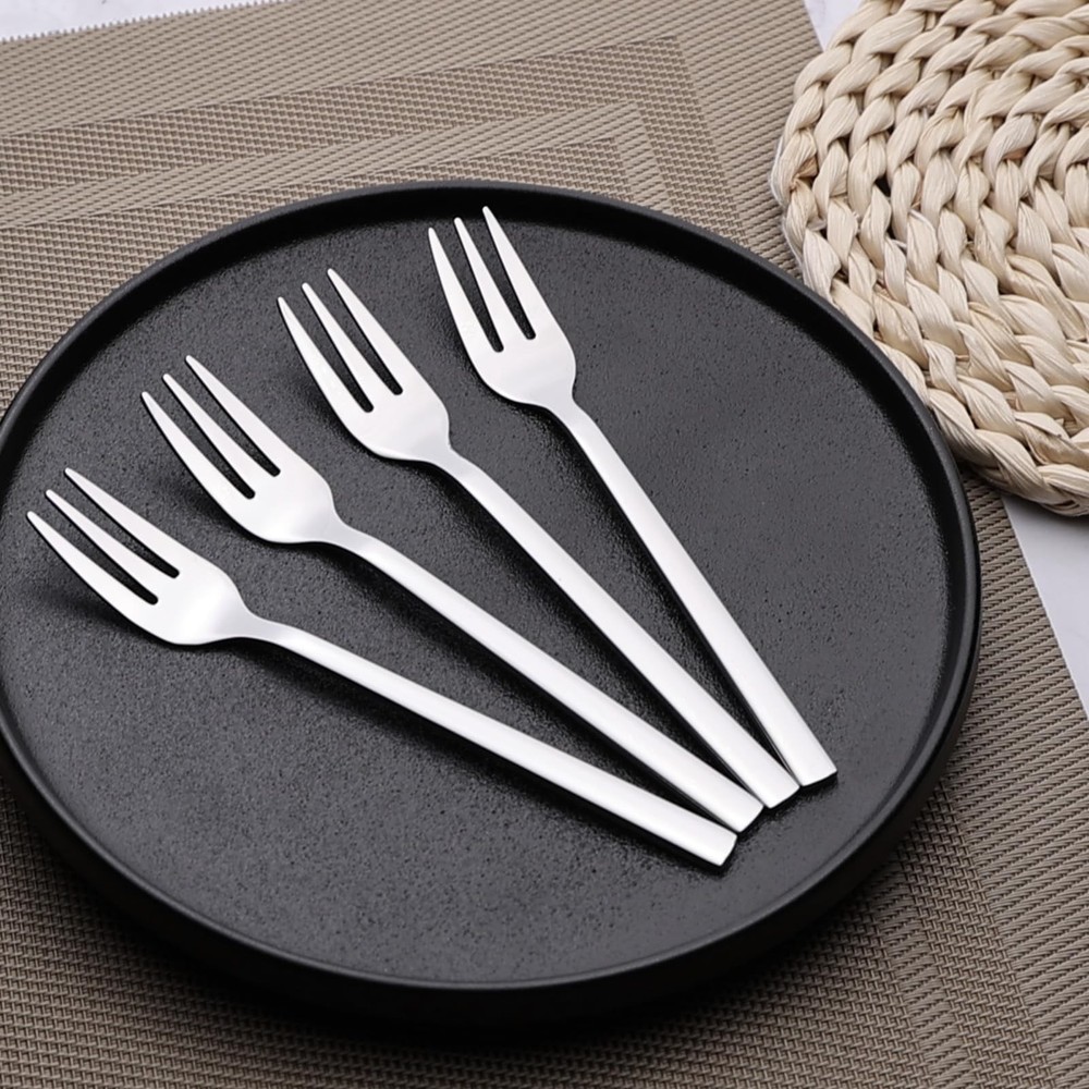 12-Piece Stainless Steel Small Tasting Fork, 3-Tines Fork