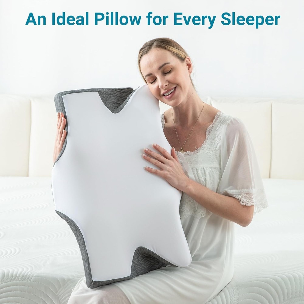 Dual-Height Memory Foam Pillow - Ergonomic Neck Support for Side & Back Sleepers