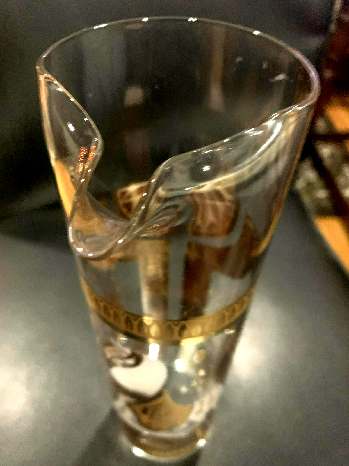 FRED PRESS 60's Martini Cocktail Pitcher w/White Trojan Horse Motif 10.5"