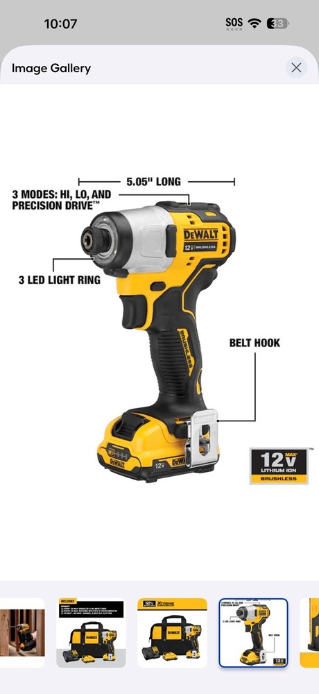 DEWALT - Xtreme 12V MAX Cordless Impact Driver Kit - DCF801F2