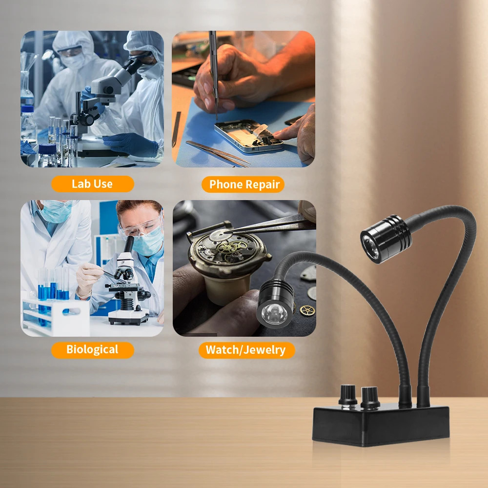 LED Microscope Light Source Gooseneck Lamp Illuminators for Industrial Camera