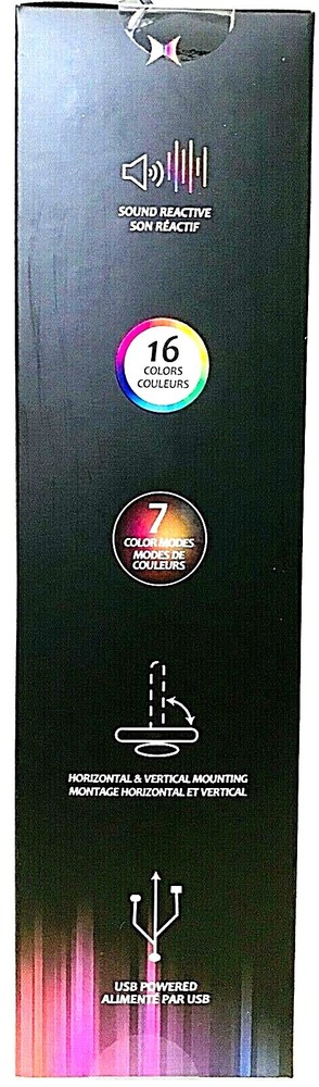 2 Ct Xtreme Tech Multicolor Sound Reactive LED Effects Light Bar Remote Included