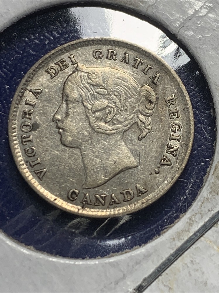 1896 Canada 5 Cents Small Silver Coin