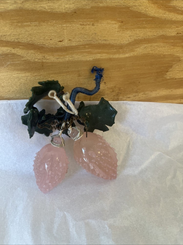 Rose quartz hand carved fruit