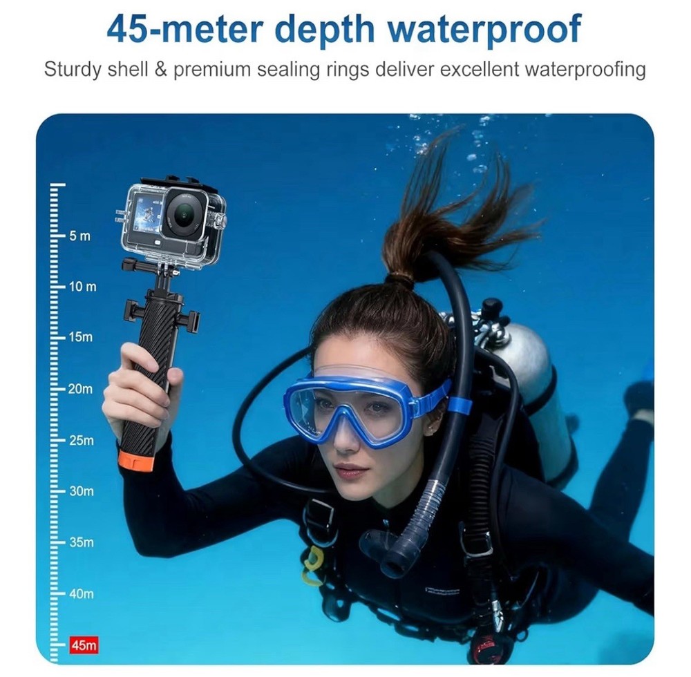 Waterproof Case for DJI Osmo Action 6,Underwater Dive Case Horizontal Vertical