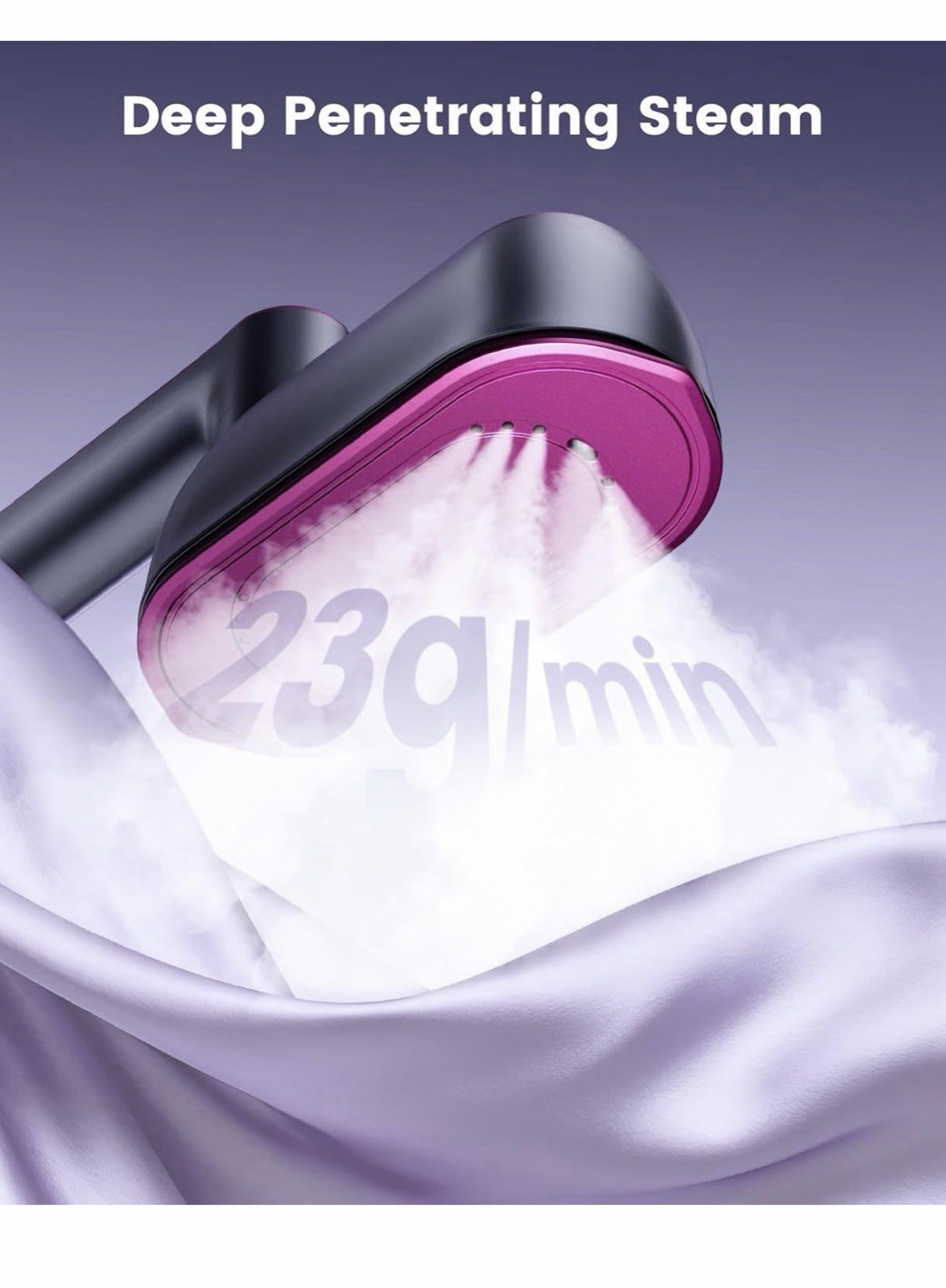 Jack and Rose Travel Steamer Iron Clothes Portable Handheld 1200W Fast Heat