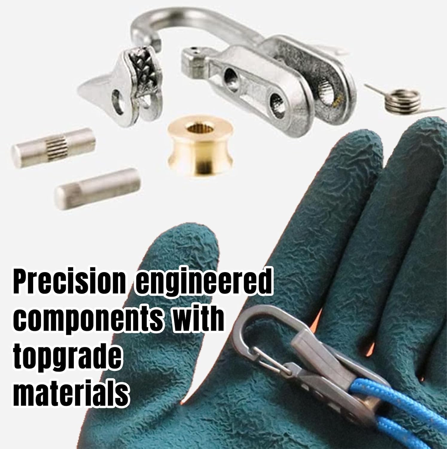 6 Hooks Rope with Roller Tensioner Lock Buckle Tie Down Rope Cargo Tightening US