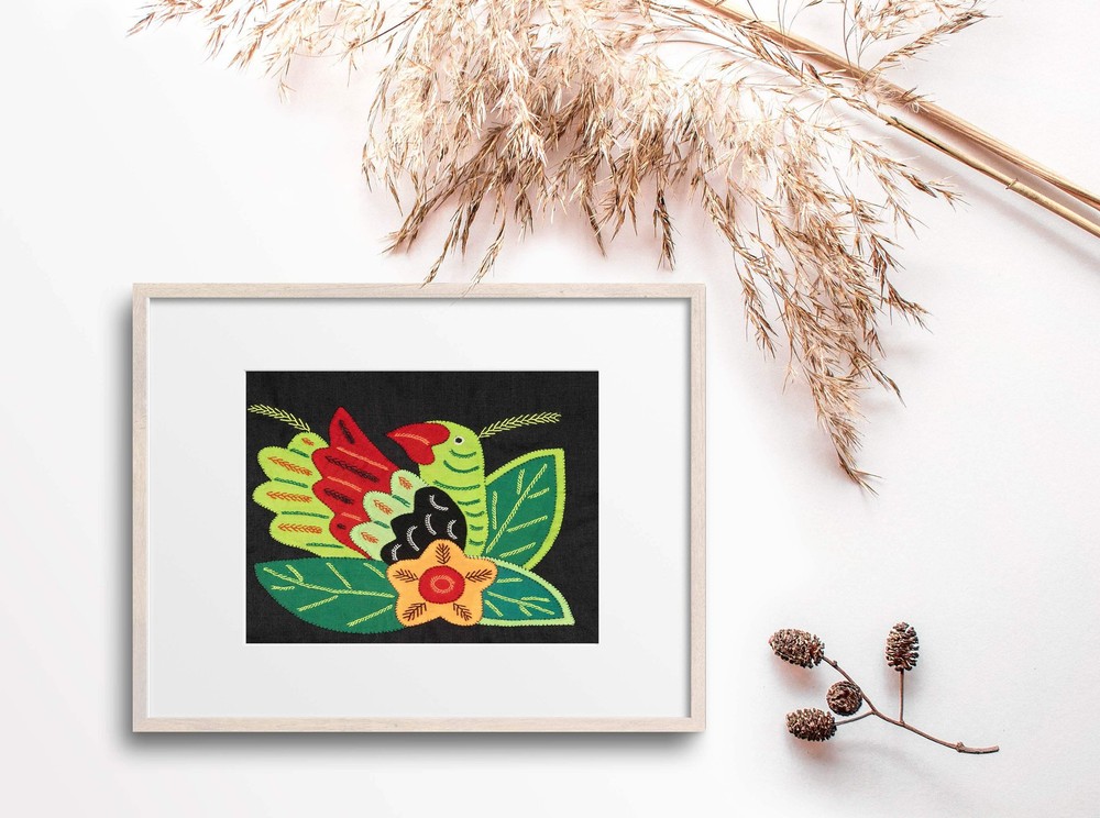 Multicolor Red And Green Bird Molita