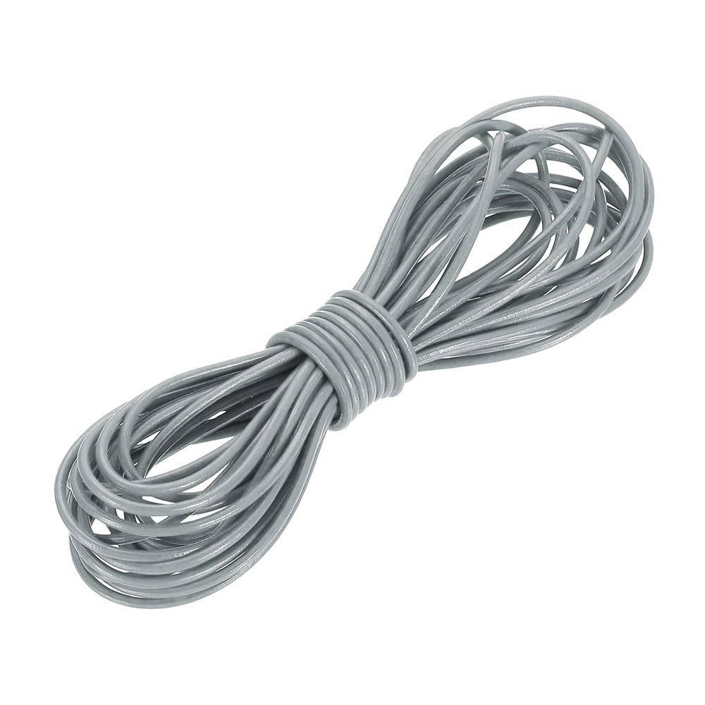 5.5 Yard 2mm Round Leather Cord Lacing String for DIY Crafts, Gray