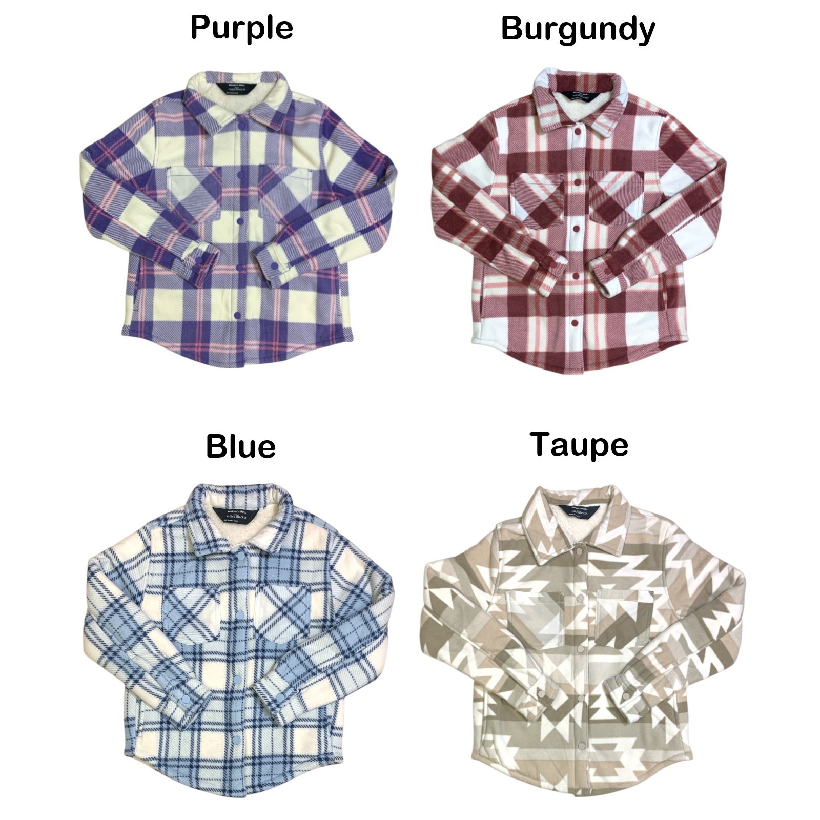 Member's Mark Girls Fleece Shacket, Sherpa Lined with Side Pockets