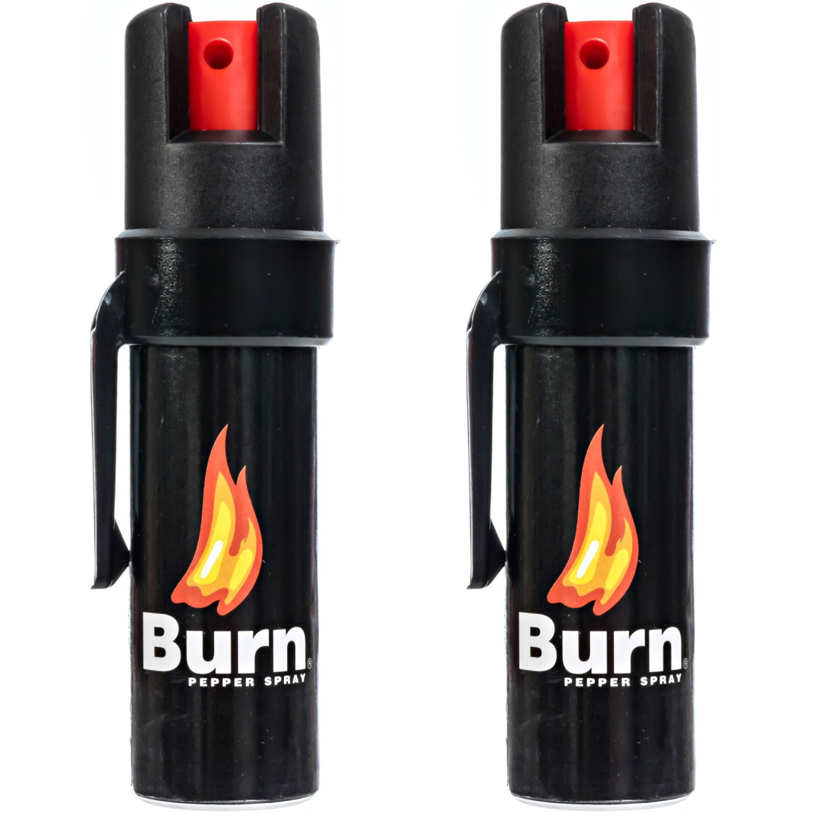 2 Pack Burn Pepper Spray 0.84 fl oz Self Defense Security Belt Clip & Twist Top