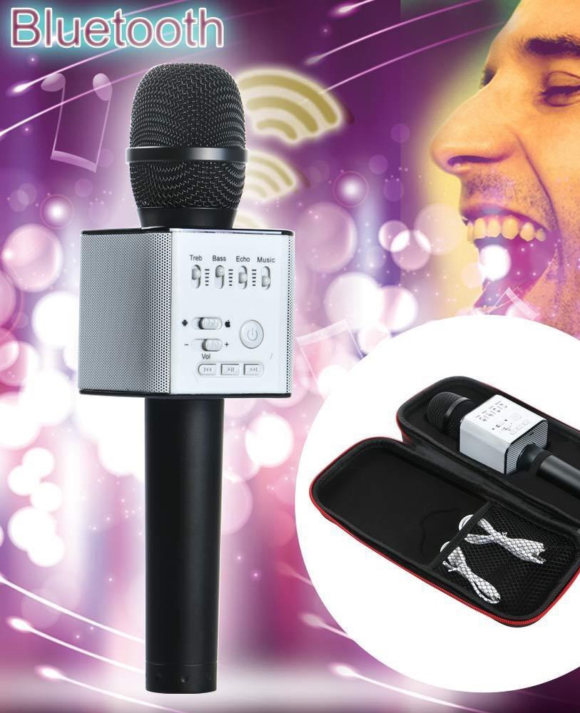 Q9 Wireless Bluetooth Condenser Microphone Mic Karaoke Player Speakers