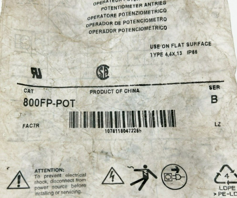 New Allen Bradley 800FP-POT Potentiometer Operator