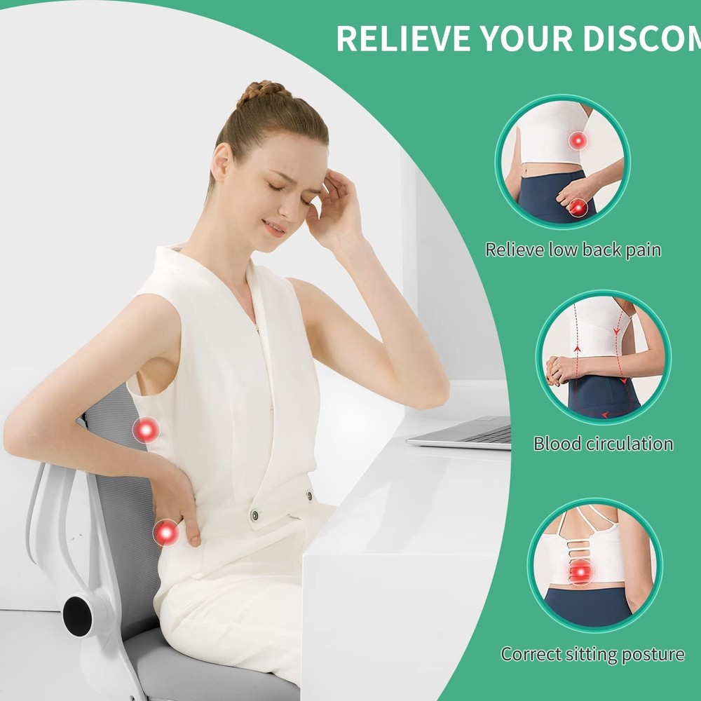 Lumbar Support Pillow for Office Chair Back Black
