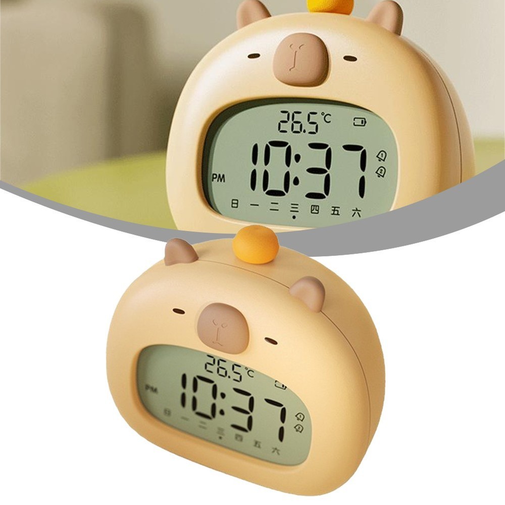 Capybara Shaped LED Alarm Clock Timer Soft Lighting for Any Room Decor