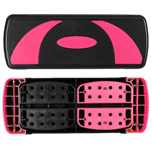 31'' Aerobic Step Platform, Adjustable Exercise Workout Step with Stable Risers,